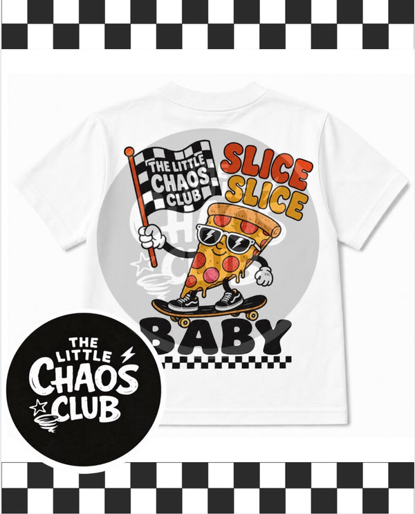Kids Graphic T-Shirt | Fun Cartoon Print Tee Pizza Slice Slice baby | Unisex Children’s Statement Shirt