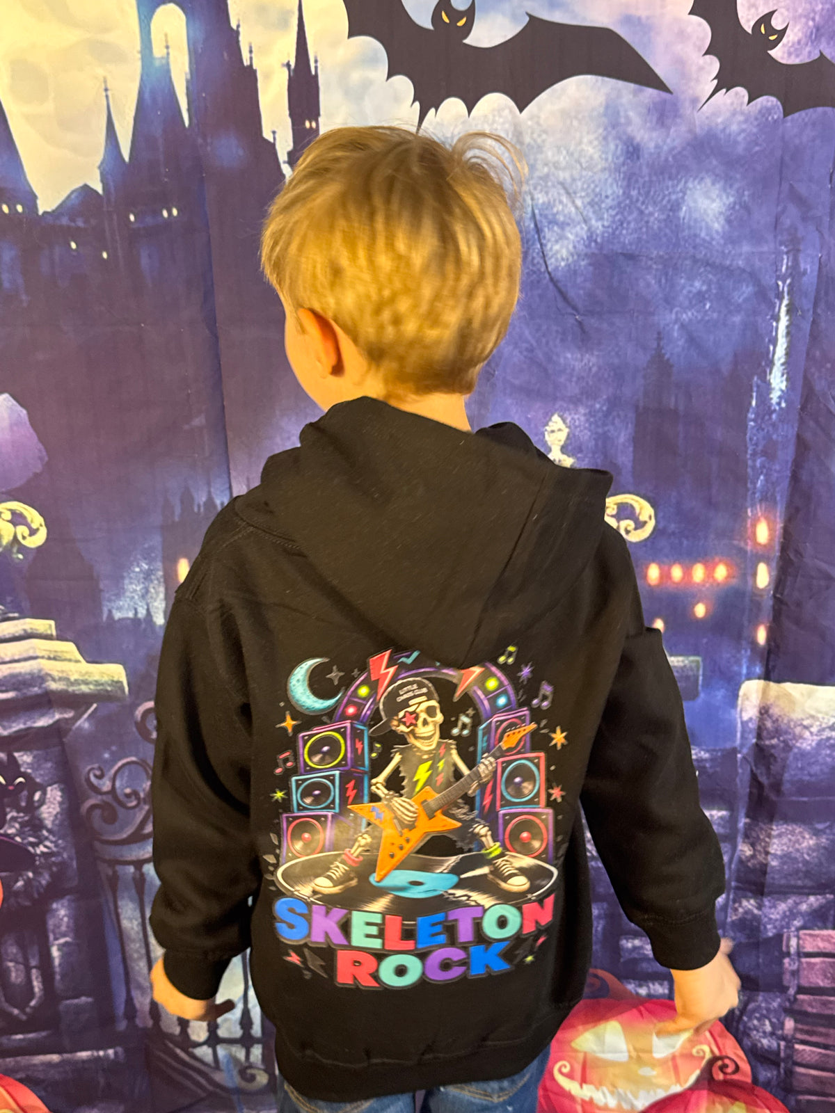 Skeleton Rock kids t shirt/hoodie/jumper