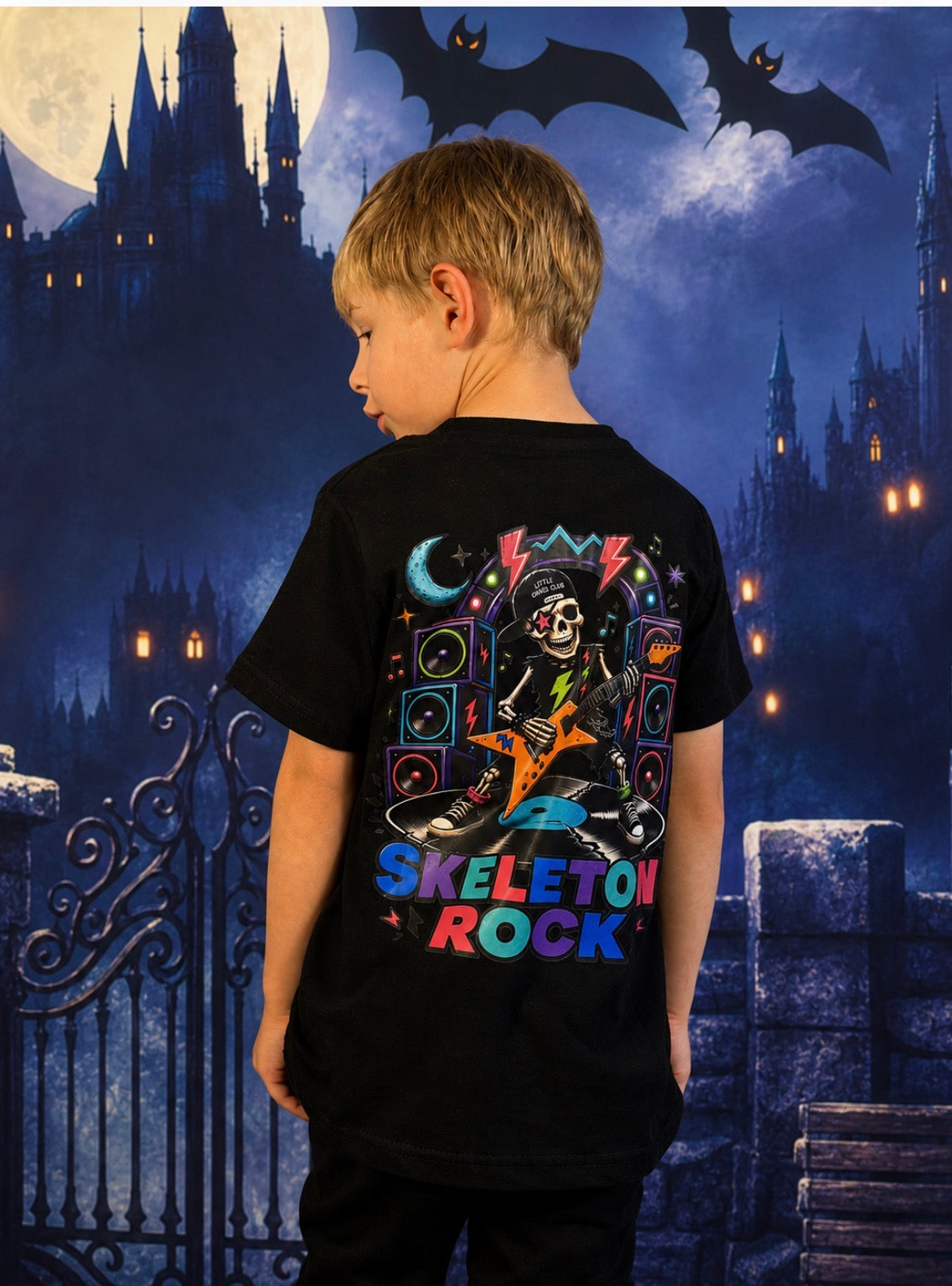Skeleton Rock kids t shirt/hoodie/jumper