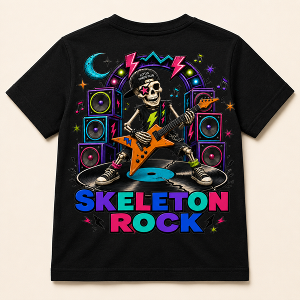 Skeleton Rock kids t shirt/hoodie/jumper