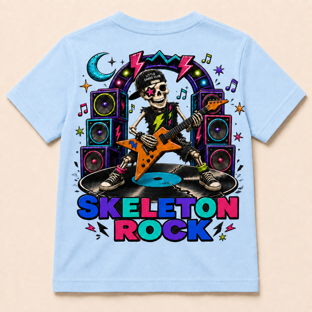 Skeleton Rock kids t shirt/hoodie/jumper