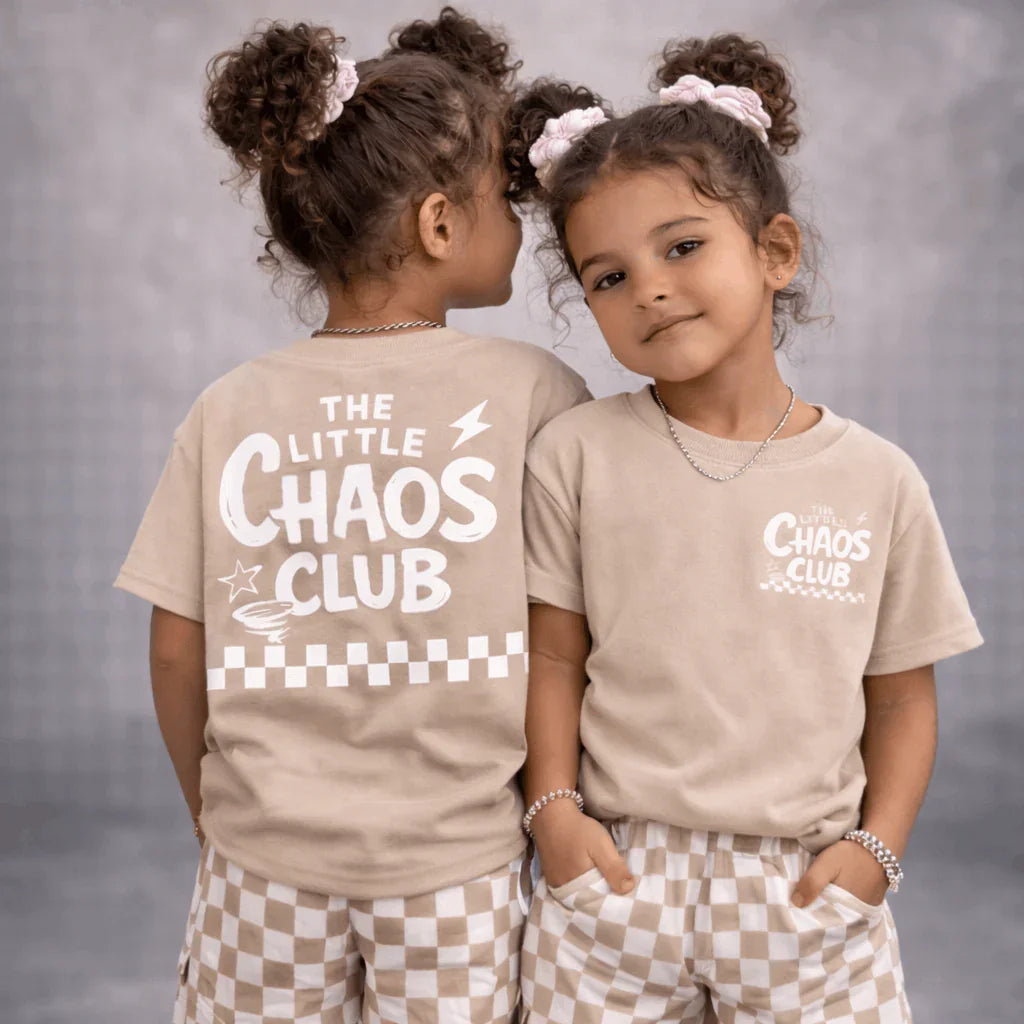 The Little Chaos Club Beige Kids T-Shirt