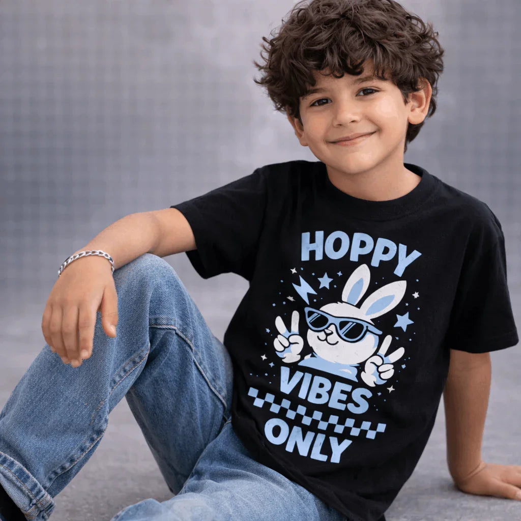Hoppy Vibes Only Kids Easter T-Shirt