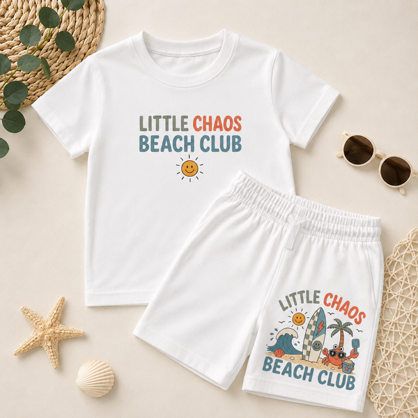 Little Chaos Beach Club T shirt & Shorts set