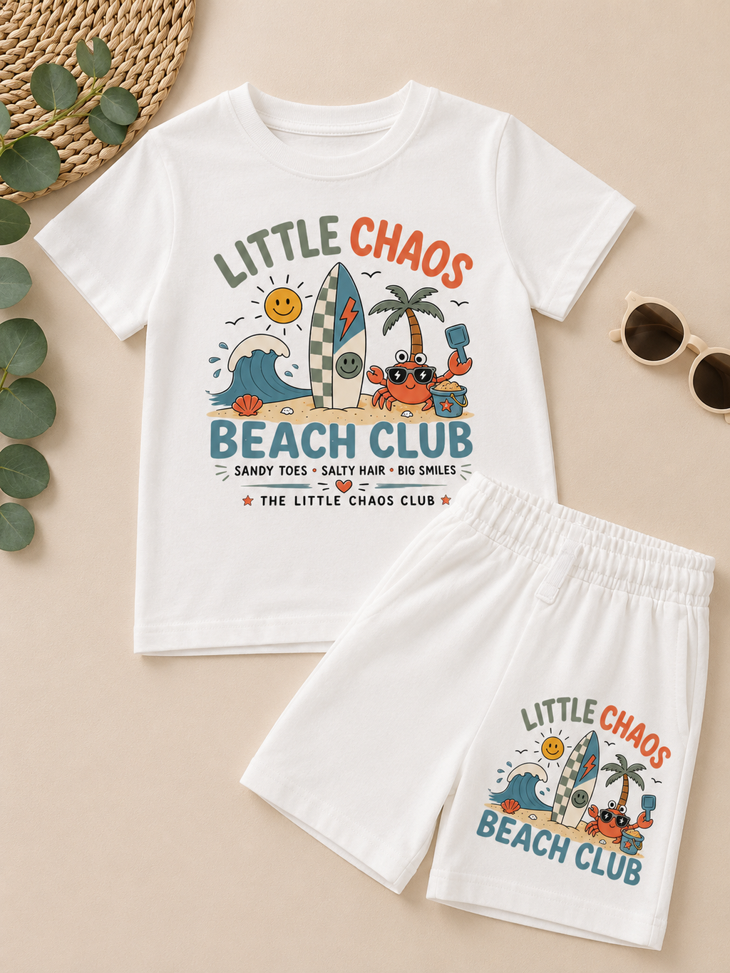 Little Chaos Beach Club T shirt & Shorts set