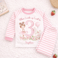 Personalised Birthday Pyjamas – When I Wake Up I Will Be Birthday PJs – Custom Name Kids Pyjama Set – Ballerina Swan Birthday Pajamas – Girls Birthday PJs