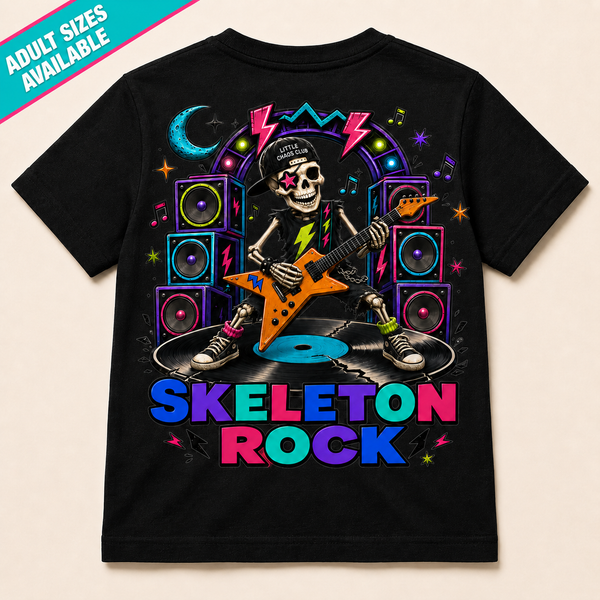 Skeleton Rock kids t shirt/hoodie/jumper