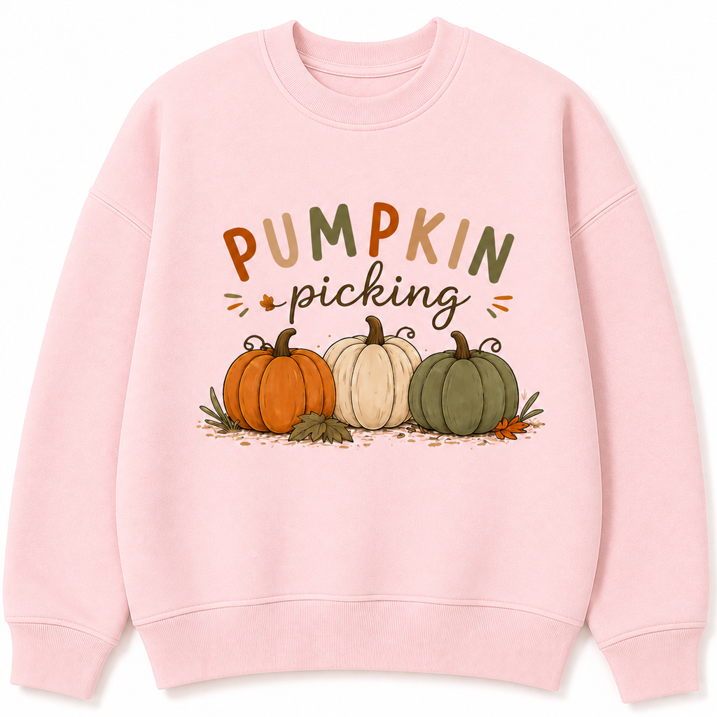 Pumpkin Picking Kids Cosy Autumn Jumper/hoodie/Tshirt