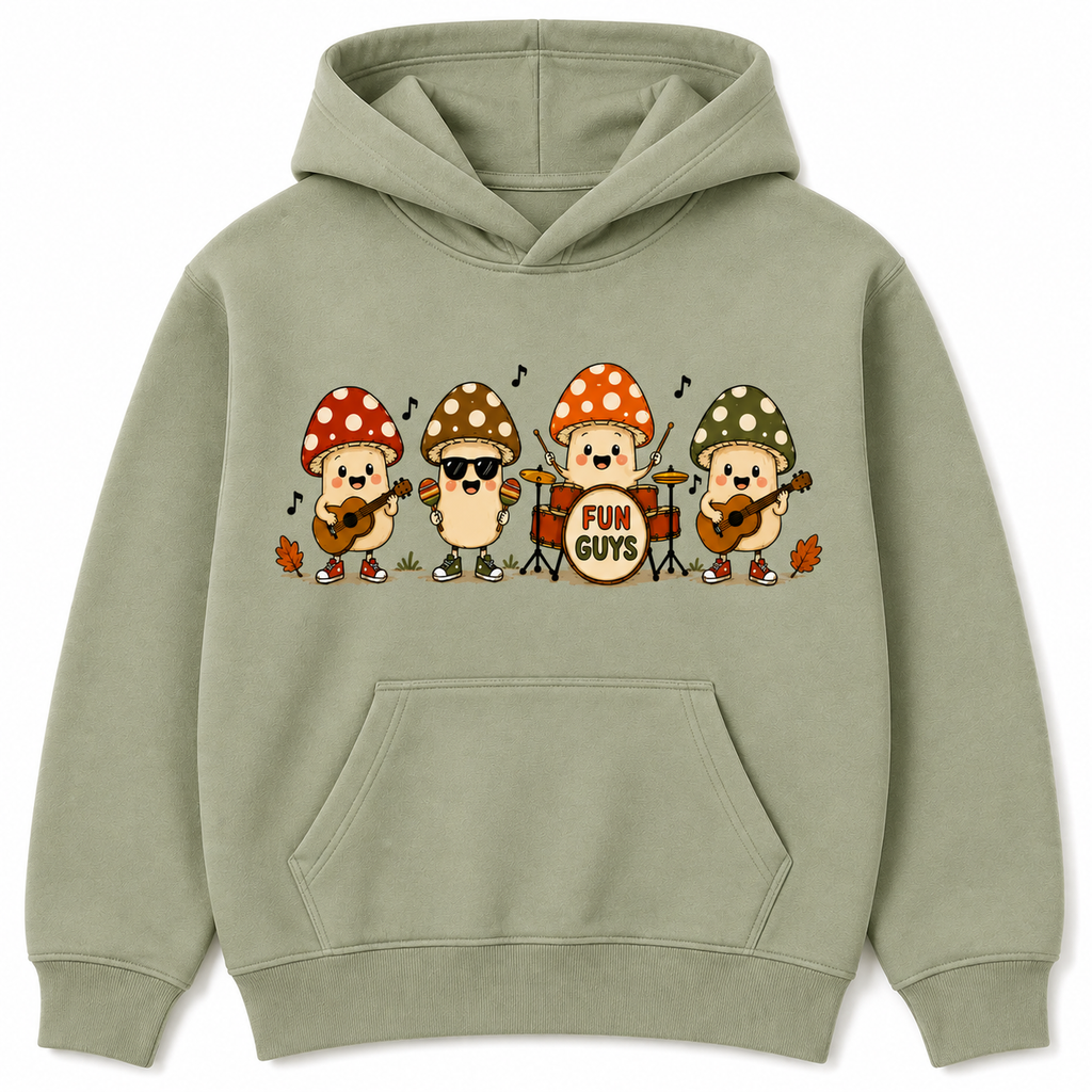 Fun guys mushroom band autumn kids Hoodie, T shirt or Jumper