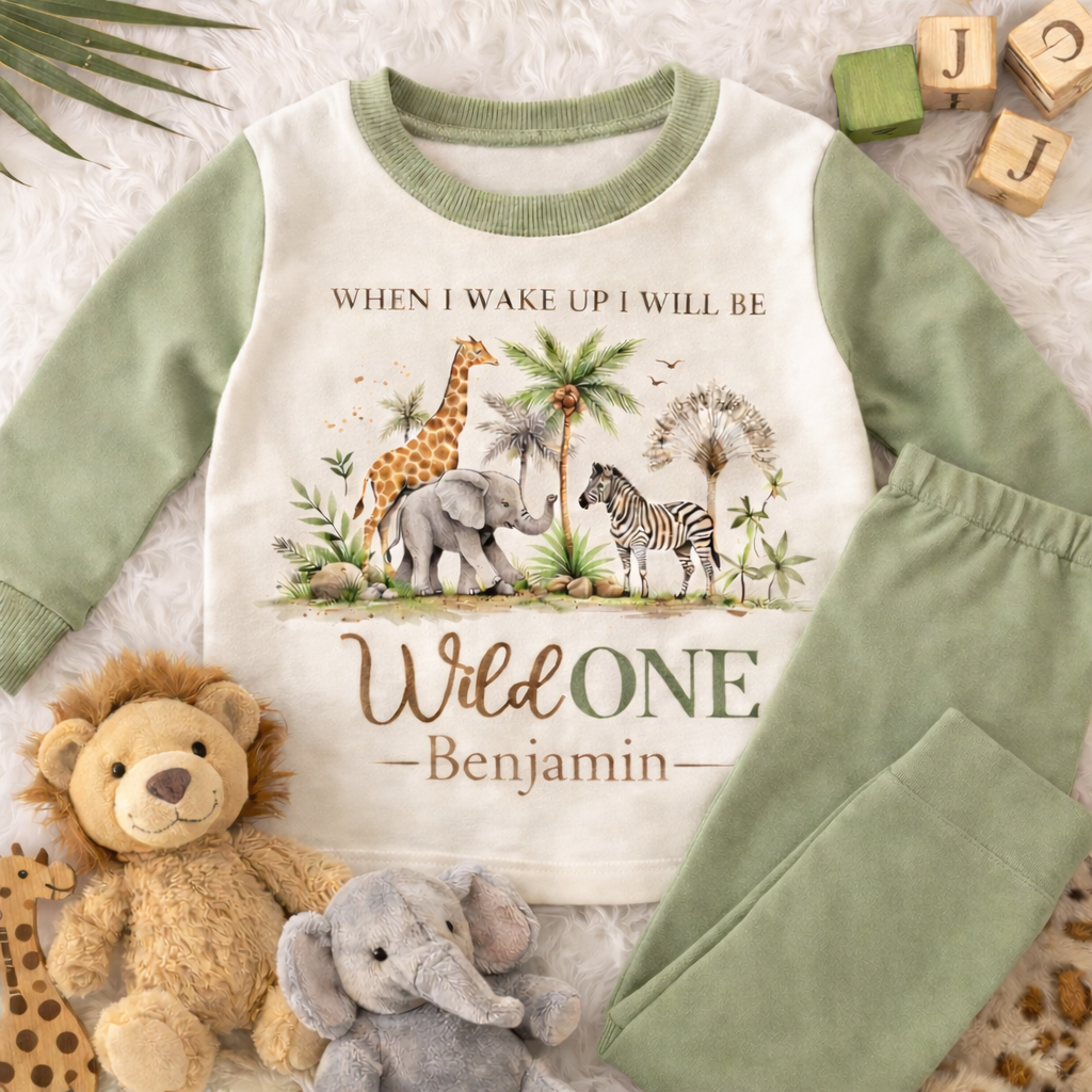 Personalised Birthday Pyjamas – Custom Name Kids Birthday PJs – When I Wake Up I Will Be Birthday Outfit – Children’s Birthday Pyjama Set