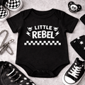 Little Rebel Baby Vest – Alternative Baby Bodysuit – Punk Style Baby Onesie – Checkerboard Baby Outfit – Cool Baby Clothes