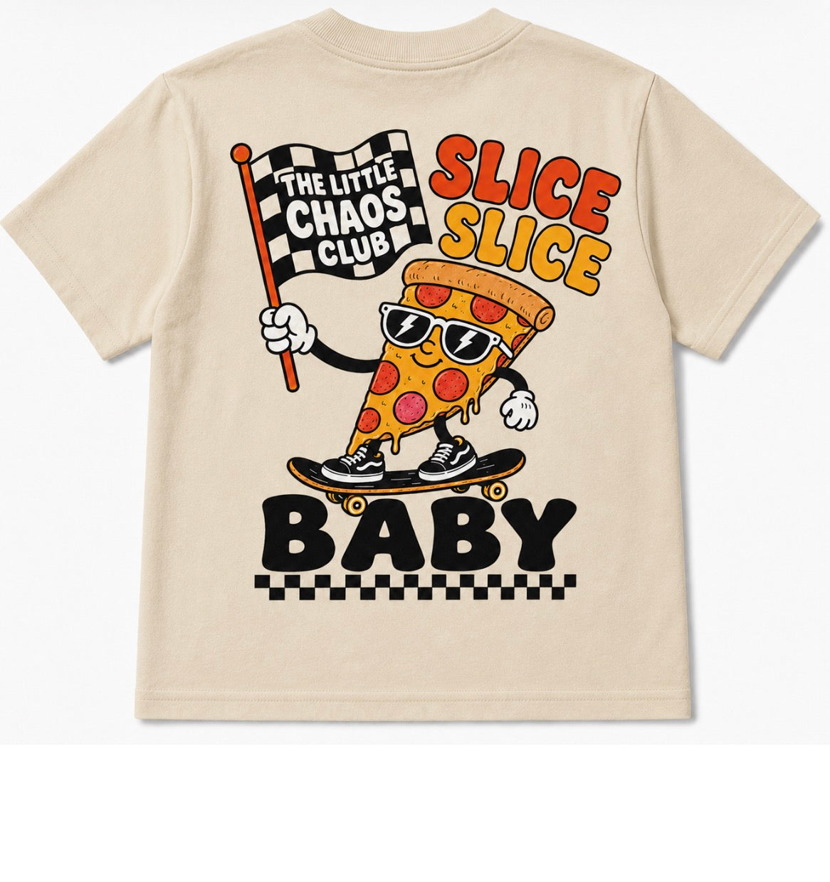 Kids Graphic T-Shirt | Fun Cartoon Print Tee Pizza Slice Slice baby | Unisex Children’s Statement Shirt