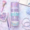 I’ve got a good heart but this mouth 20oz skinny tumbler with pastel marble design and gold accents
