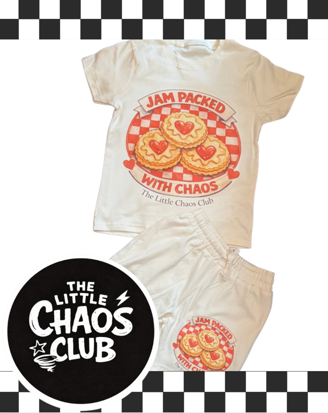 Jam Packed With Chaos Kids T-Shirt Set | Funny Kids Outfit | Matching Tee &amp; Shorts | The Little Chaos Club