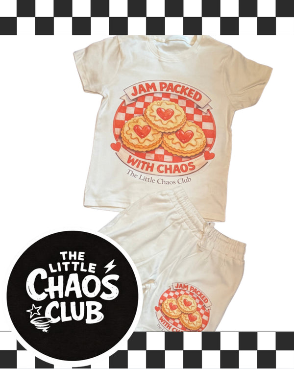 Jam Packed With Chaos Kids T-Shirt Set | Funny Kids Outfit | Matching Tee &amp; Shorts | The Little Chaos Club
