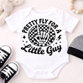 Pretty Fly For A Little Guy baby vest funny rocker baby bodysuit checkerboard graphic newborn outfit