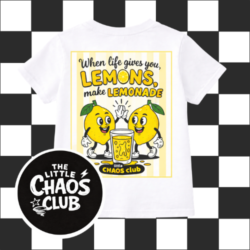 Kids “When Life Gives You Lemons Make Lemonade” T-Shirt | Funny Lemon Graphic Tee | Cute Summer Kidswear | The Little Chaos Club