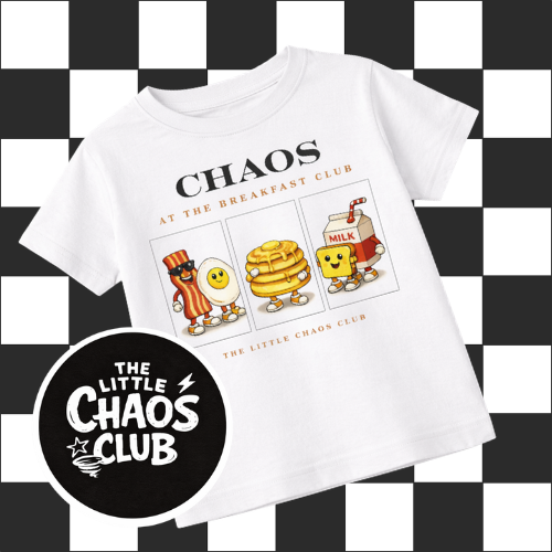 Chaos at the Breakfast Club Kids T-Shirt | Fun Breakfast Graphic Tee | Cool Kids Statement Shirt