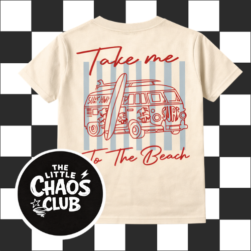 Take Me To The Beach Kids T-Shirt – Retro Surf Van Graphic Tee, Summer Kids Shirt, Beach Vibes Children’s Clothing, Unisex Kids Tee