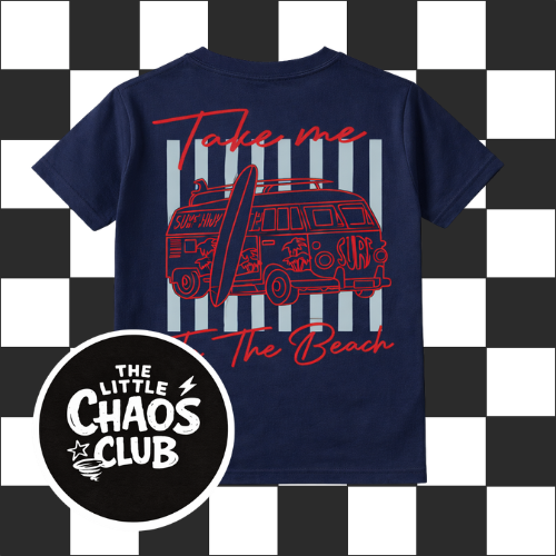Take Me To The Beach Kids T-Shirt – Retro Surf Van Graphic Tee, Summer Kids Shirt, Beach Vibes Children’s Clothing, Unisex Kids Tee