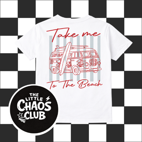 Take Me To The Beach Kids T-Shirt – Retro Surf Van Graphic Tee, Summer Kids Shirt, Beach Vibes Children’s Clothing, Unisex Kids Tee