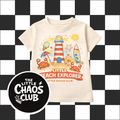 Kids Beach Explorer T-Shirt – Summer Lighthouse Graphic Tee | Nautical Kids Clothing | Little Chaos Club